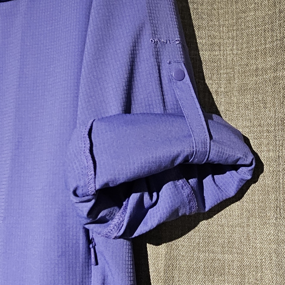 Columbia Women's Performance Fishing Gear Shirt Button Down Lavendar Size L - Picture 7 of 11
